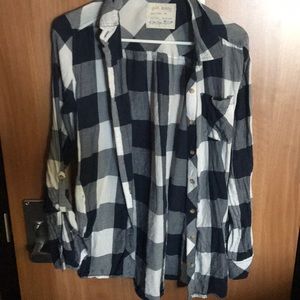 Blue, white, gray flannel